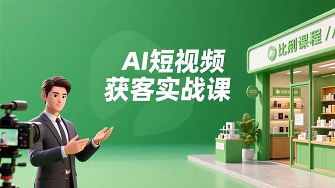 AI短视频获客实战课，数字人创作、实体行业应用、精准引流，30天获取客源月入6万+-数码之翼