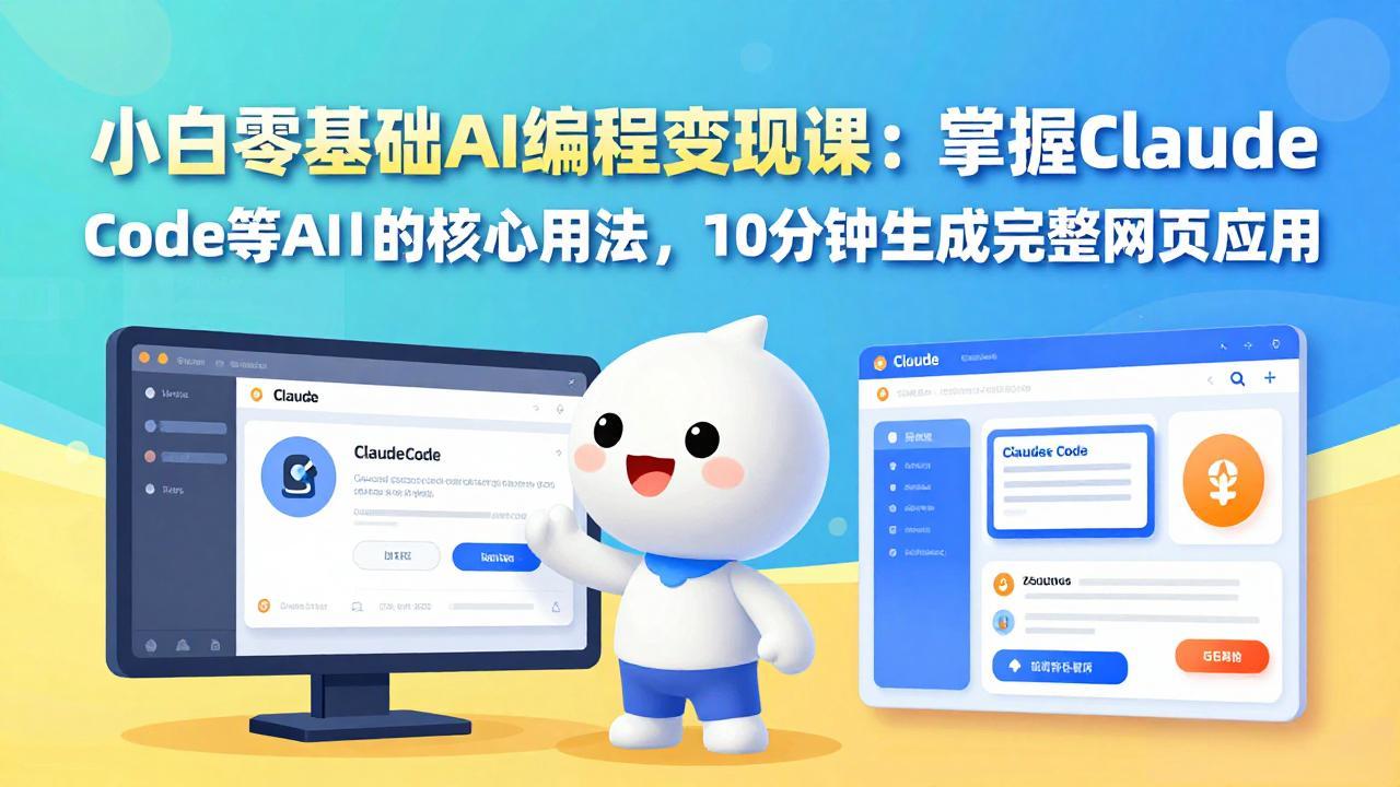 小白零基础AI编程变现课：掌握Claude Code等AI工具的核心用法，10分钟生成完整网页应用-数码之翼