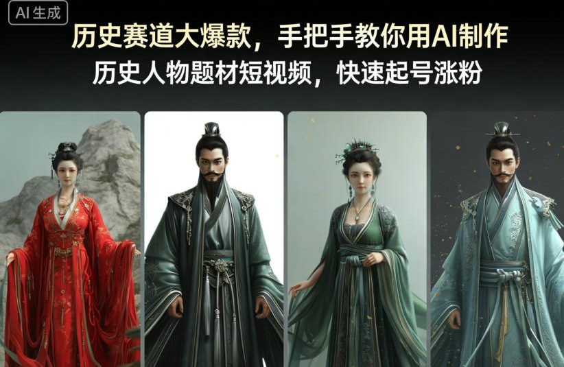 历史赛道大爆款，手把手教你用AI制作历史人物题材短视频，快速起号涨粉-数码之翼