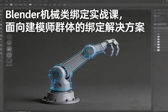 Blender机械类绑定实战课，面向建模师群体的绑定解决方案-数码之翼