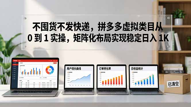 不囤货不发快递，拼多多虚拟类目从 0 到 1 实操，矩阵化布局实现稳定日入 1K-数码之翼