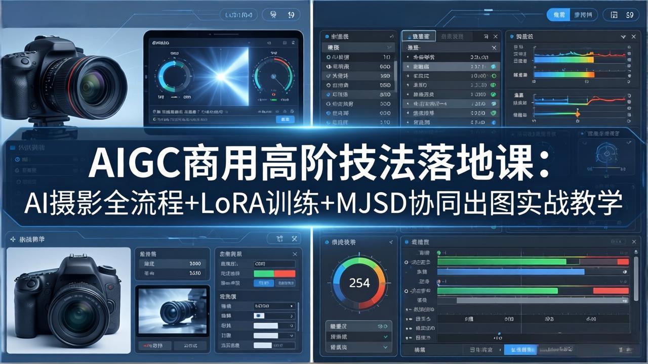 AIGC商用高阶技法落地课：AI摄影全流程+LoRA训练+MJSD协同出图实战教学-数码之翼