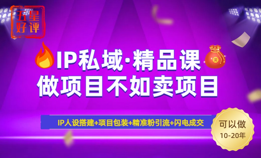 2025年“IP私域·密训精品课”，日赚3000+小白避坑年赚百万，暴力引流…-数码之翼