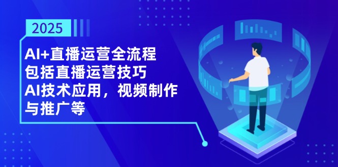2025AI+直播运营全流程，包括直播运营技巧，AI技术应用，视频制作与推广等-数码之翼