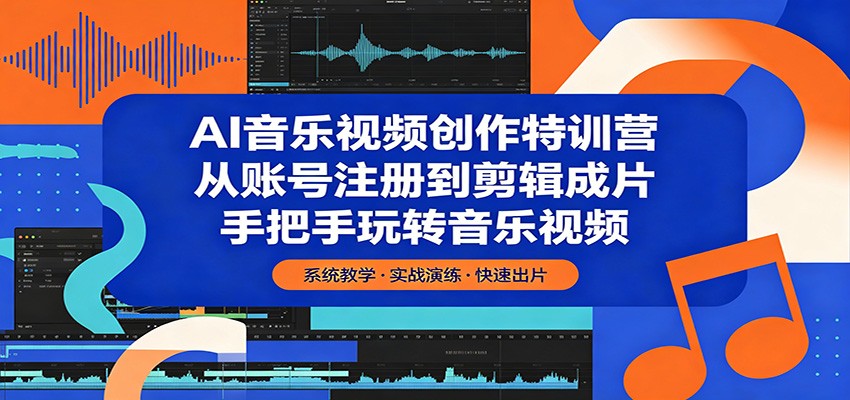AI音乐视频创作特训营：从账号注册到剪辑成片，手把手玩转音乐视频-数码之翼