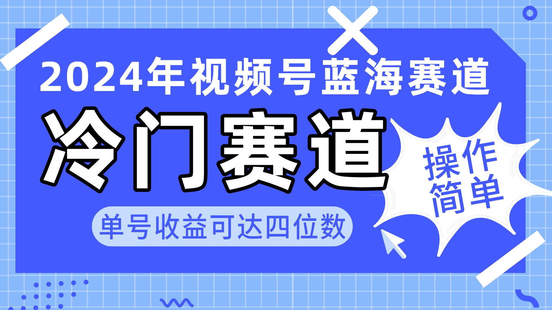 2024视频号冷门蓝海赛道，操作简单 单号收益可达四位数(教程+素材+工具-数码之翼