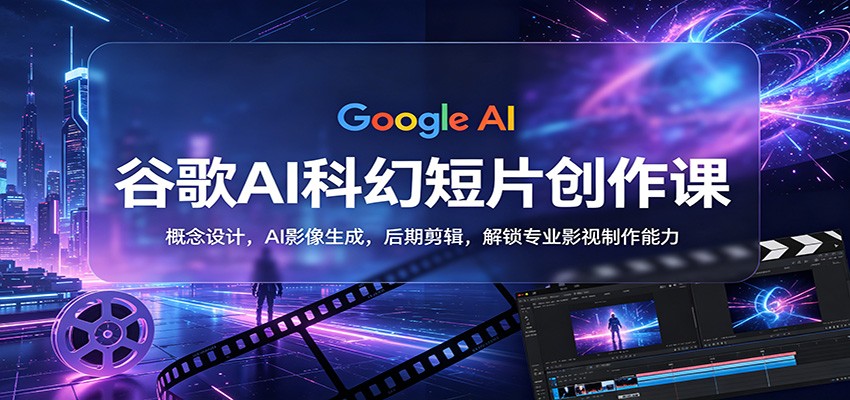谷歌AI科幻短片创作课：概念设计，AI影像生成，后期剪辑，解锁专业影视制作能力-数码之翼