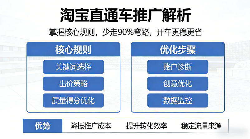 淘宝直通车推广解析，掌握核心规则，少走90%弯路，开车更稳更省-数码之翼