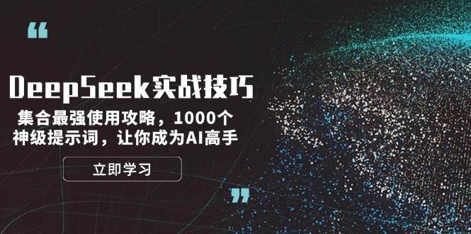 DeepSeek实战技巧：集合最强使用攻略，1000个神级提示词，让你成为AI高手-数码之翼