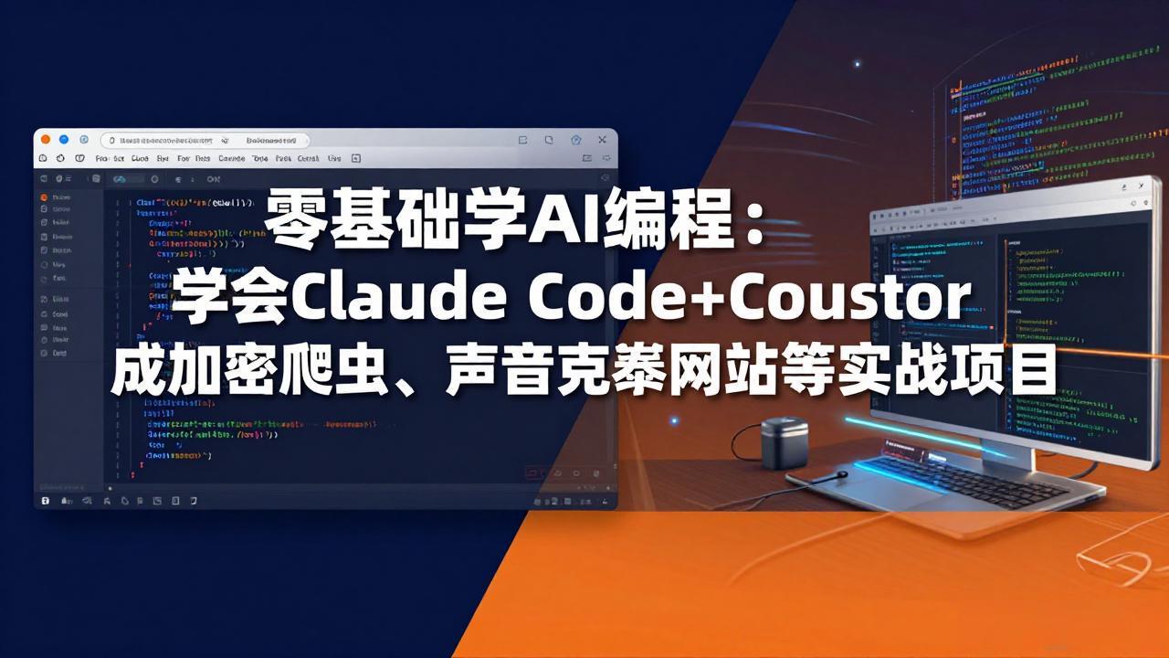 零基础学AI编程：学会Claude Code+Cursor完成加密爬虫、声音克隆网站等实战项目-数码之翼