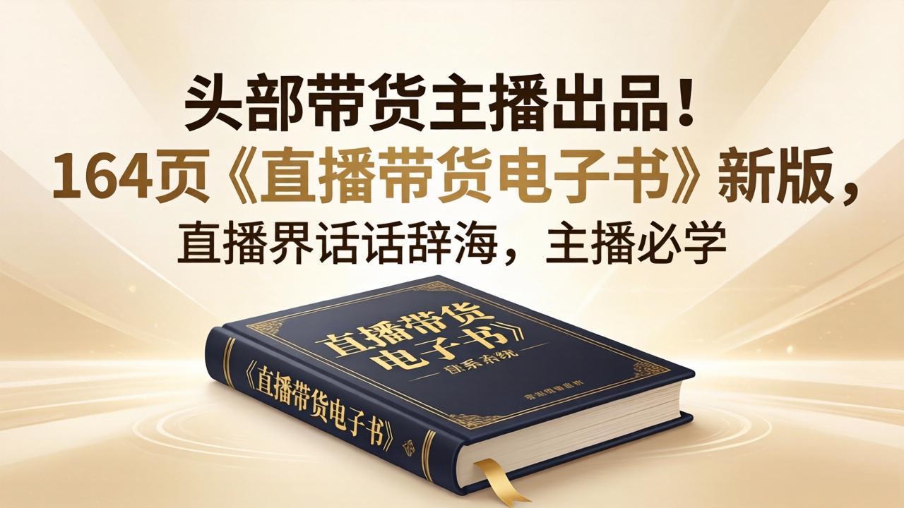 头部带货主播出品！164页《直播带货电子书》新版，直播界话术辞海，主播必学-数码之翼
