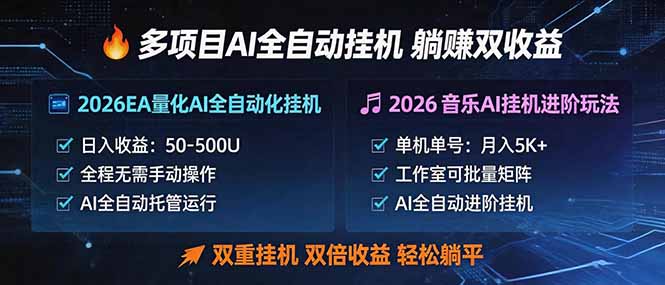 多项目AI自动挂机玩法：双重挂机，双倍收益，轻松躺平-数码之翼