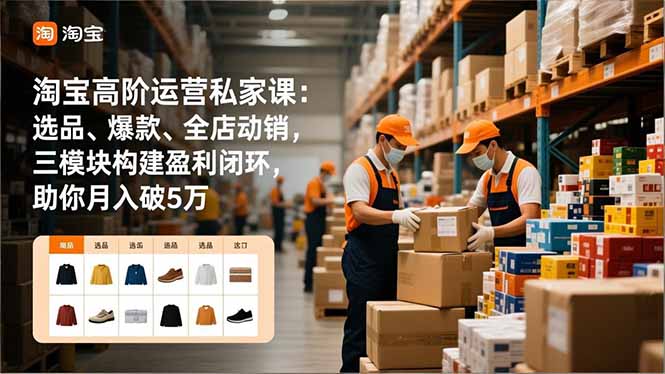 淘宝高阶运营私家课：选品、爆款、全店动销，三模块构建盈利闭环，助你月入破5万-数码之翼