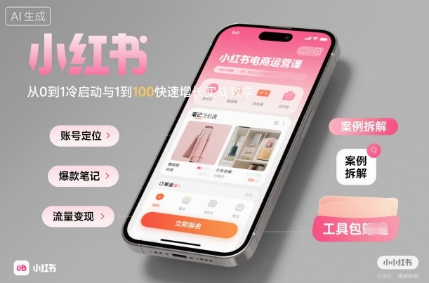 小红书电商运营课：从0到1冷启动与1到100快速增长实战教学-数码之翼