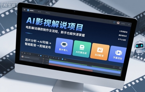 AI影视解说项目，电影解说爆款制作全流程，新手也能快速掌握-数码之翼