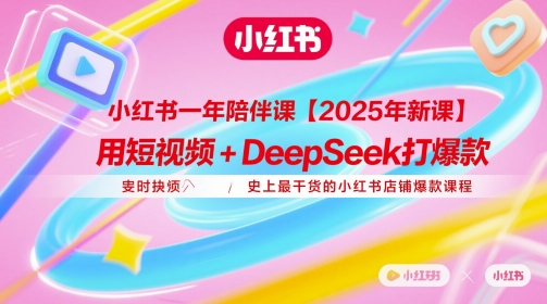 小红书一年陪伴课【2025年新课】，用短视频+deepSeek打爆款，史上最干货的小红书店铺爆款课程-数码之翼