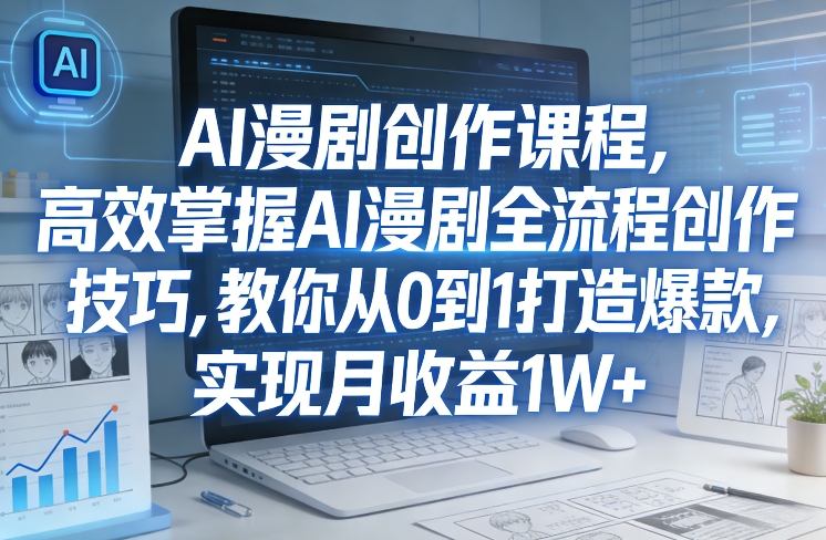 某社群AI漫剧创作课程，高效掌握AI漫剧全流程创作技巧，教你从0到1打造爆款，实现月收益1W+-数码之翼