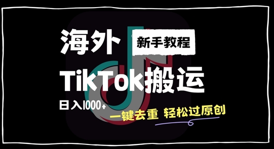 2024最新海外TikTok搬运玩法，一键去重轻松过原创，新手无经验也能日入1k【揭秘】-数码之翼
