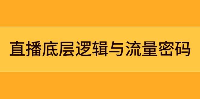 直播底层逻辑与流量密码：定位模型+案例拆解，急速流承接与数据优化全攻略-数码之翼