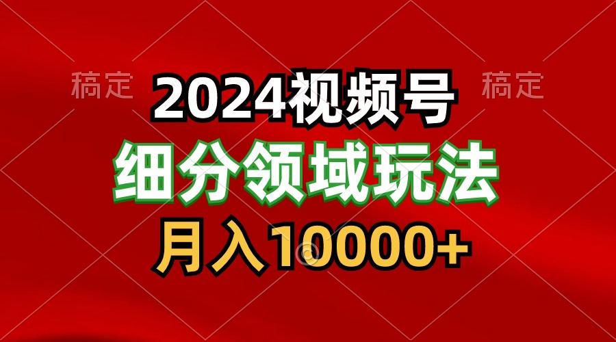 2024视频号分成计划细分领域玩法，每天5分钟，月入1W+-数码之翼