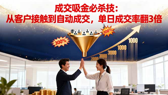 吸金成交营销必杀技：从客户接触到自动成交，单日成交率翻3倍-数码之翼