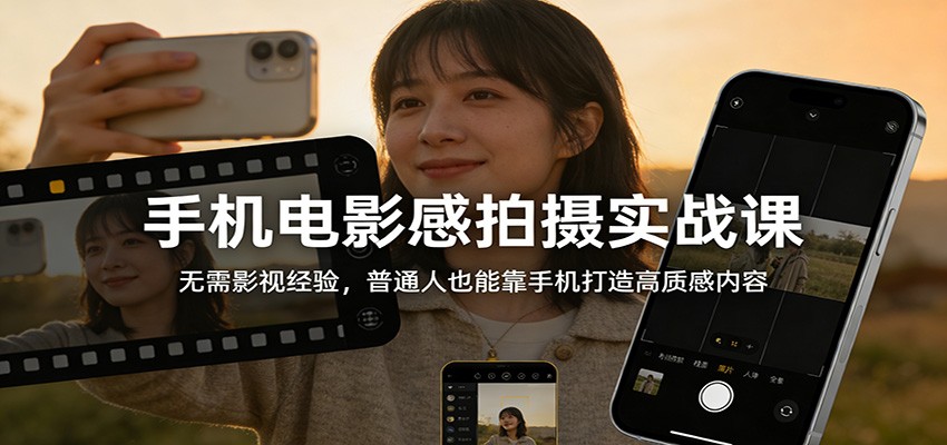 手机电影感拍摄实战课：无需影视经验，普通人也能靠手机打造高质感内容-数码之翼