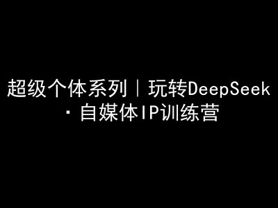 超级个体系列，玩转DeepSeek·自媒体IP训练营，deepseek教程-数码之翼